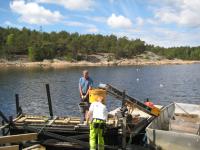 Støping av fundament på en øy